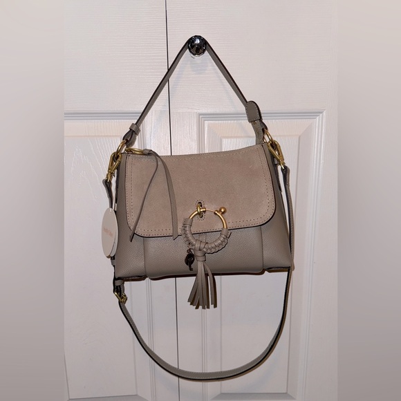 See by Chloé Joan Leather and Calfskin Bag - NWT (Motty Grey) - Picture 2 of 5